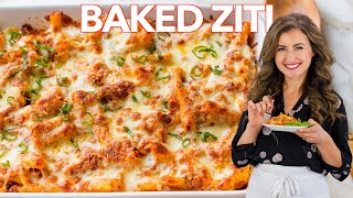 Baked ZITI Recipe  Easy PASTA CASSEROLE [upl. by Hesler]