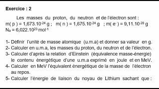 Exercice  2 Atomistique [upl. by Ott]