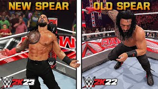 WWE 2K23 Vs WWE 2K22 Finishers Comparison [upl. by Novar]