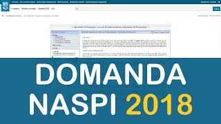 Come richiedere la DISOCCUPAZIONE domanda NASPI ONLINE [upl. by Armand864]