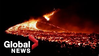 Pacaya volcano Guatemalans trek to watch spectacular lava flow [upl. by Devitt]