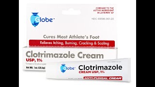 Globe Clotrimazole Antifungal Cream 1 1 oz Relieves itching burning cracking scaling from fungus [upl. by Daisey]