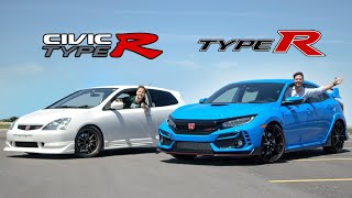 2020 Honda Civic Type R vs 2002 EP3 Civic Type R  VTEC Wars [upl. by Leuqer]