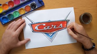 Cars logo  Cars movie Disney Pixar  painting [upl. by Eanerb]