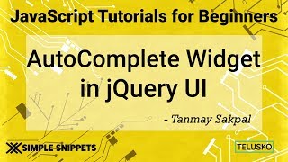 Autocomplete Widget in JQuery UI [upl. by Dustie]