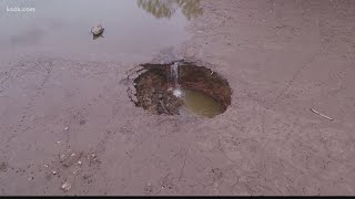 Sinkhole drains lake at Lone Elk Park [upl. by Negyam]