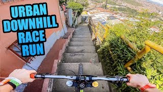 CRAZY URBAN MTB DOWNHILL TRACK  FULL RACE RUN [upl. by Aicilet]