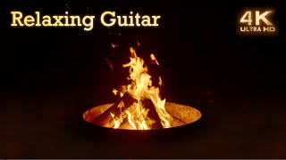 4K Campfire amp Relaxing Ambient Guitar Music [upl. by Lu]