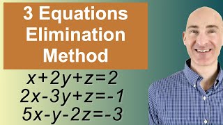 Solving Systems of 3 Equations Elimination [upl. by Aniweta]