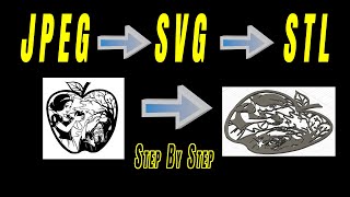 Convert a JPG to STL via a SVG File 🛠 2D to 3D  3D Processing Demo [upl. by Morten764]