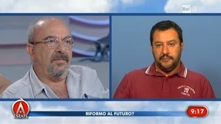 Vauro vs Matteo Salvini quotRazzista e fascistaquot AgorÃ Estate 05082015 [upl. by Joceline751]