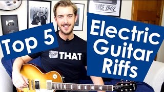 5 EASY Electric Guitar Riffs For Beginners [upl. by Ilocin]