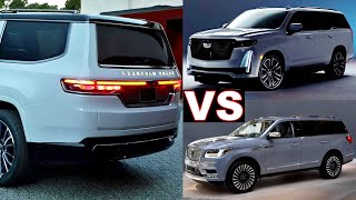 2022 Jeep Grand Wagoneer vs cadillac escalade vs lincoln navigator 2021 grand wagoneer escalade [upl. by Eilahs]