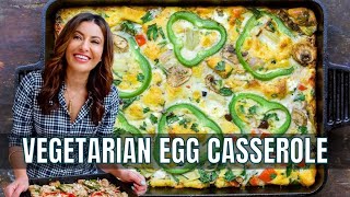 A Healthy Vegetarian Egg Casserole Recipe  The Mediterranean Dish [upl. by Bang]