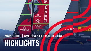 36th Americas Cup Day 1 Highlights [upl. by Harak]