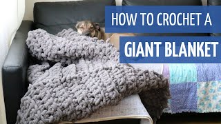 Easy Beginner No Hook Giant Crochet Blanket [upl. by Eugenio]