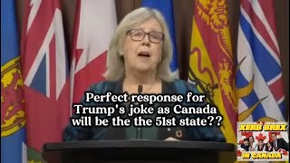 Elizabeth Mays response to Trumps joke as Canada will be the 51st State [upl. by Hamehseer]