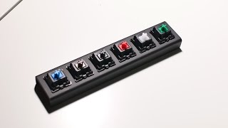 Cherry MX Switches Sound Comparison Blue Brown Black Red White Green [upl. by Moncear]