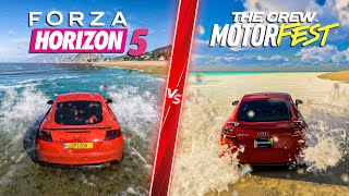 Crew Motorfest vs Forza Horizon 5  Direct Comparison Attention to Detail amp Graphics PC ULTRA 4K [upl. by Ellenohs567]