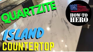 Custom Kitchen Island  QUARTZITE COUNTERTOP INSTALL Better Than Granite [upl. by Carmela216]