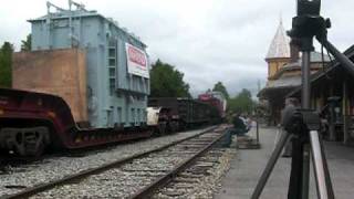 Conway Scenic Railroad transformer move with Schnabel Part 1 [upl. by Syl]