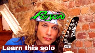 Poison quotNothin But a Good Timequot Guitar Solo Lesson [upl. by Sixel592]