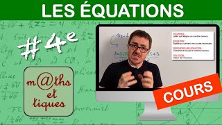 LE COURS  Les équations  Quatrième [upl. by Leonhard]