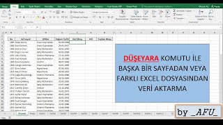 Excel Bir Sayfadan Başka Sayfaya Veri Aktarma DüşeyaraVlookup Komutu [upl. by Ahsiym279]