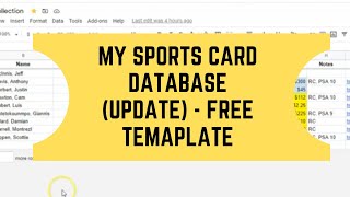 Sports Card Database Update  FREE Template [upl. by Bertram]