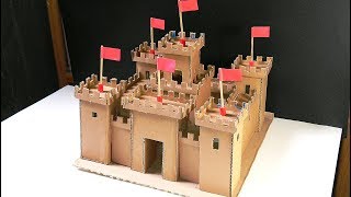 como hacer un castillo de carton cardboard castle [upl. by Yram]