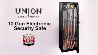 UNION SAFE COMPANY 10 Gun Electronic Security Safe  Item 64011 [upl. by Gilliam729]