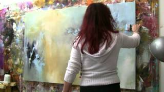 Abstract acrylic painting Demo  Abstrakte Malerei quotWindgeflüsterquot by ZacherFinet [upl. by Eittel]