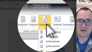 Word Kopfzeile Fußzeile Seitenzahlen einfügen [upl. by Santiago]