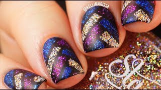 Holo Glitter Nail Art Fishtail Braid Design Tutorial  KELLI MARISSA [upl. by Ydiarf714]