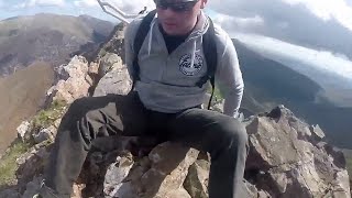 Stuck on Crib Goch Knife Edge Ridge Snowdon [upl. by Aynek]