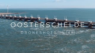 Oosterscheldekering Deltawerk in 4K  Drone video [upl. by Wivina]