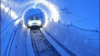 Elon Musk shows off highspeed tunnel beneath Los Angeles [upl. by Myca464]