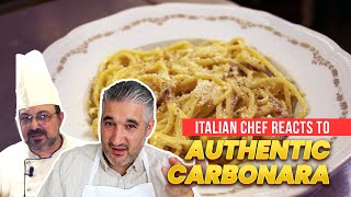 Italian Chef Reacts to Most AUTHENTIC CARBONARA Recipe [upl. by Jabon796]