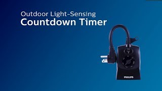 SPC1240AT27 Philips Outdoor Light Sensing Countdown Timer [upl. by Llekcor]