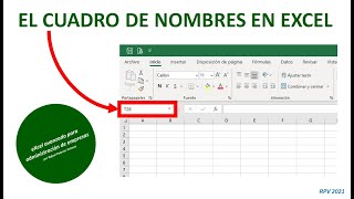 El cuadro de nombres en Excel [upl. by Siobhan]