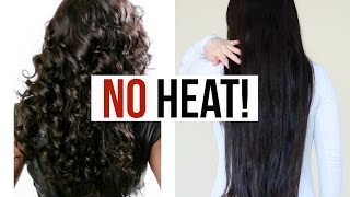 How To Straighten Hair WITHOUT HEAT MY Straight Hair Tutorial [upl. by Ynafetse908]