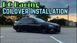 Q50 BC Racing COILOVER Installation [upl. by Abner324]