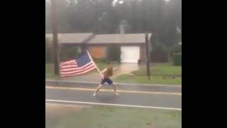 Man head banging to slayer during hurricane 😂 [upl. by Aruabea482]