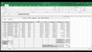 Excel Example of Travel Agency Spreadsheet [upl. by Von]