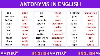 Learn 200 Common Antonyms Words in English to Expand your Vocabulary [upl. by Xylia]