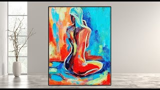 Abstract Painting Easy for Beginners Abstract Figurative Painting in Acrylics MariArtHome [upl. by Karsten]