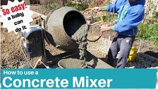 How to Mix Concrete with a Cement Mixer [upl. by Rothwell]