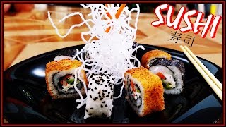 ❤️ SUSHI CON ARROZ NORMAL ❤️  como hacer SUSHI fácil [upl. by Camilia580]