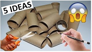 5 Manualidades Fáciles y Rápidas con ROLLOS DE PAPEL HIGIÉNICO O TUBOS DE CARTÓN [upl. by Ruffo]