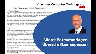 Word Formatvorlagen Überschriften anpassen [upl. by Llednar]